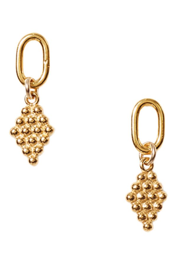 Chan Luu Diamond Drop Earrings in Yellow Gold Online Sale