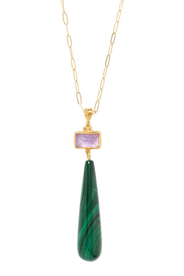 Chan Luu Messina Necklace in Malachite Mix Sale