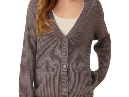 One Grey Day Leon Cardigan in Charcoal For Discount