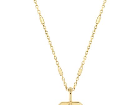 Zoe Chicco Diamond Small Square Edge Dog Tag Necklace in Yellow Gold Online Sale