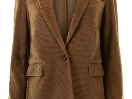 Circolo 1901 Corduroy Boyfriend Blazer in Cappucino Sale