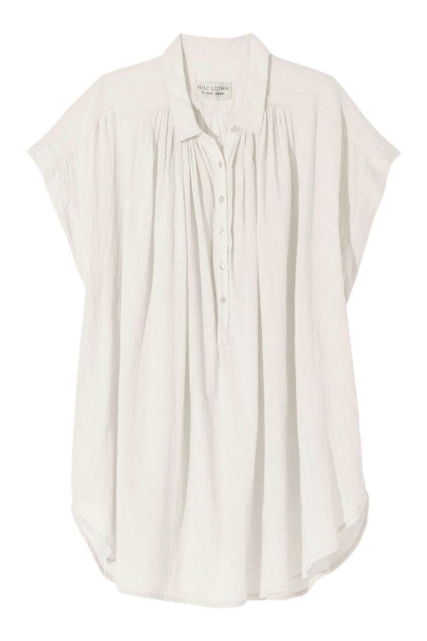 Nili Lotan Normandy Blouse in Ivory Sale