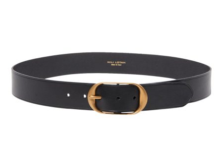 Nili Lotan Nili s Belt in Black with Antique  Brass Online