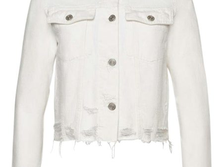 Frame Denim Le Vintage Jacket in White Rips Online Hot Sale