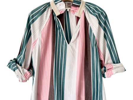 A Shirt Thing Penelope Amalfi Stripe Top in Carnation For Cheap