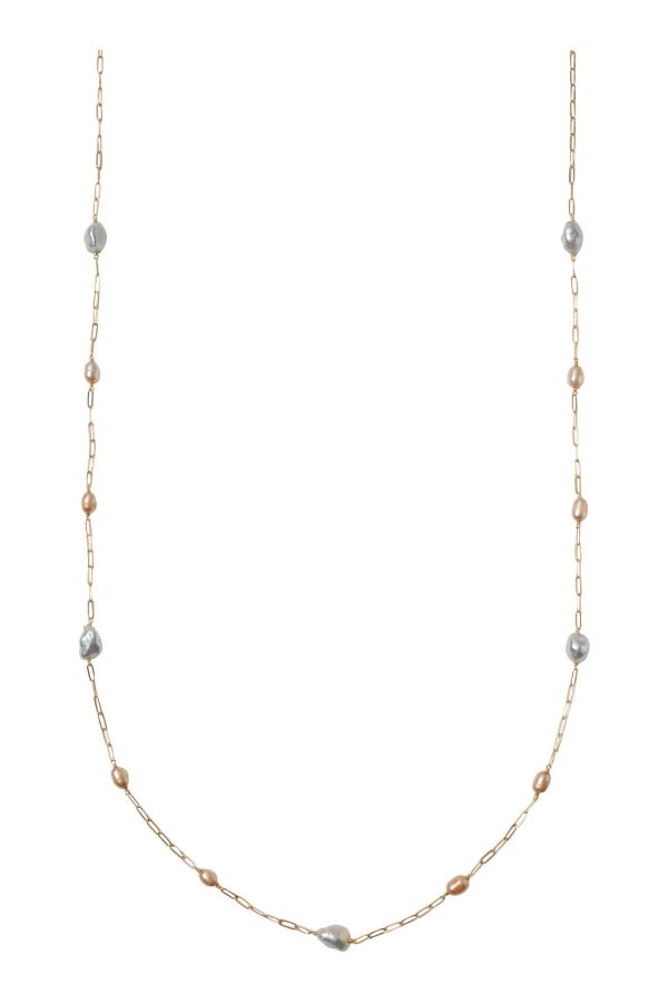 Chan Luu Beaded Neklace in Champagne Pearl Mix Cheap