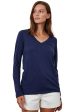 Velvet Blaire Cotton Slub Long Sleeve V-neck Tee Hot on Sale