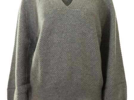 Repeat Cashmere Textured V-neck in Light Grey Fashion