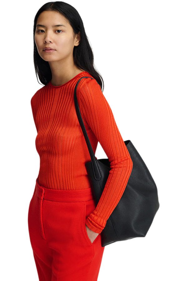 Mansur Gavriel Everyday Cabas Bag in Black Leather Hot on Sale