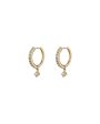 Apres Jewelry Petite Pearl Huggies in 14kt Yellow Gold on Sale