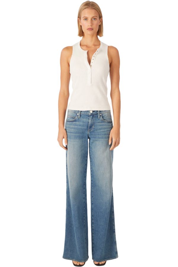 AMO Denim Sabine Wide Leg Jeans in Amour Hot on Sale