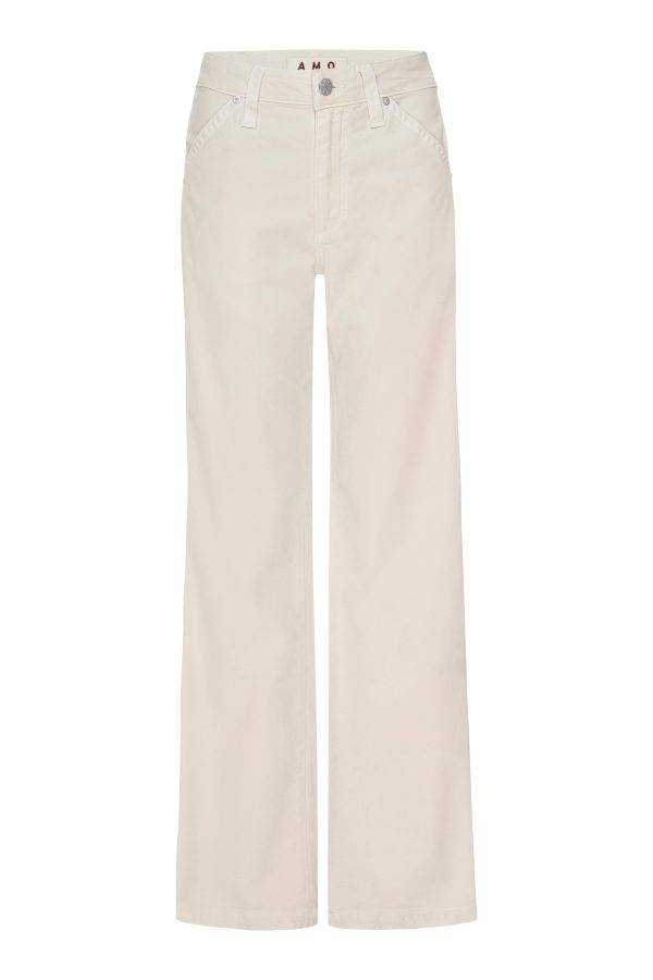 AMO Denim Lois Trouser in Bone Online Hot Sale