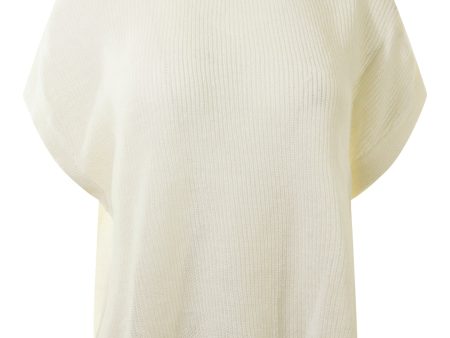 White & Warren Classic Linen Ribbed T-shirt in White Online Hot Sale