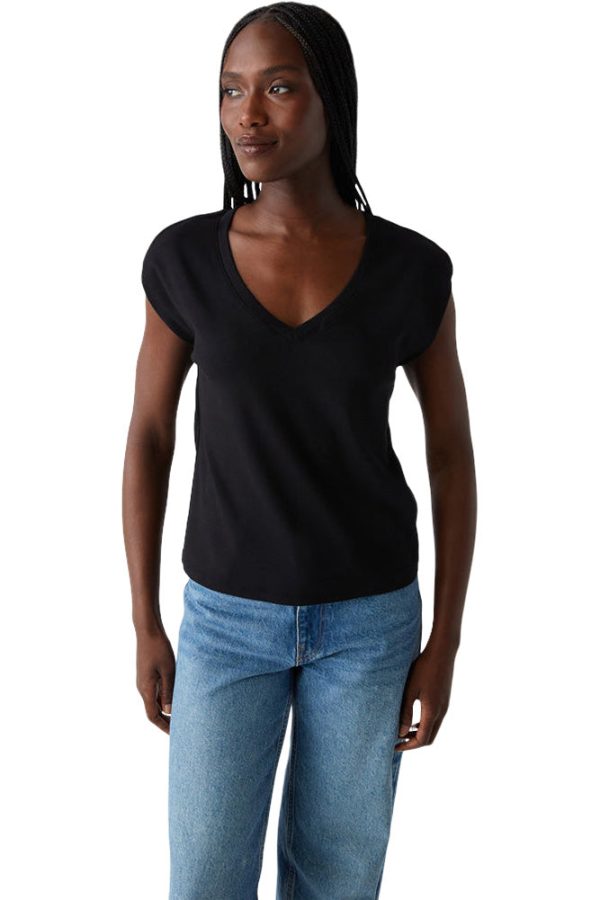 Michael Stars Tati Power Shoulder Top Fashion