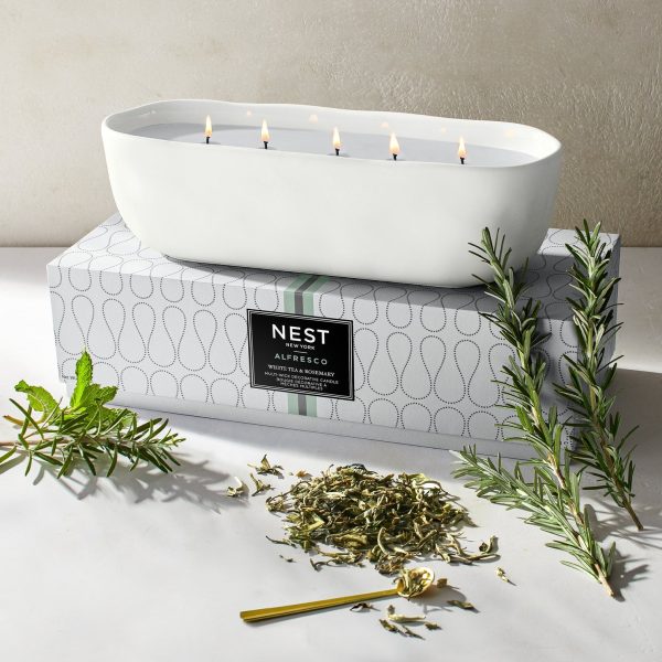 Nest Alfresco Multi-Wick Decorative Candle in White Tea & Rosemary Discount