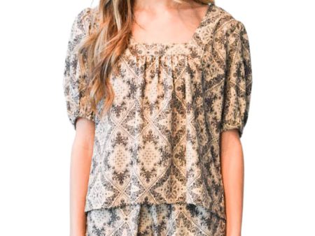 Never A Wallflower Square Neck Top in Bandana Online Sale