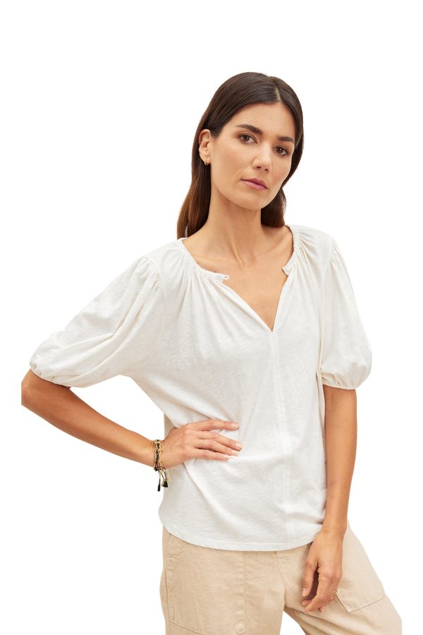 Velvet Lee Cotton Tee in Coconut Cheap