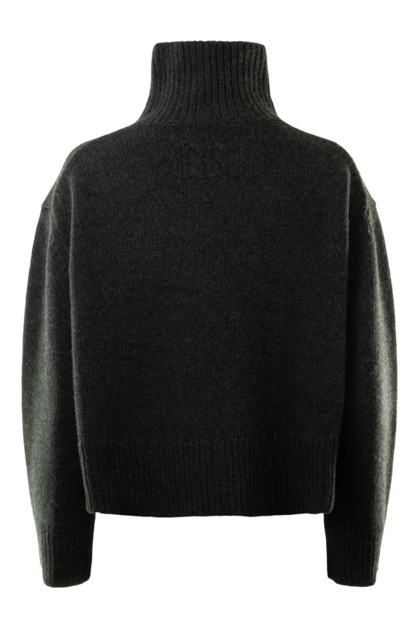 Nili Lotan Omaira Sweater in Dark Charcoal Melange For Sale