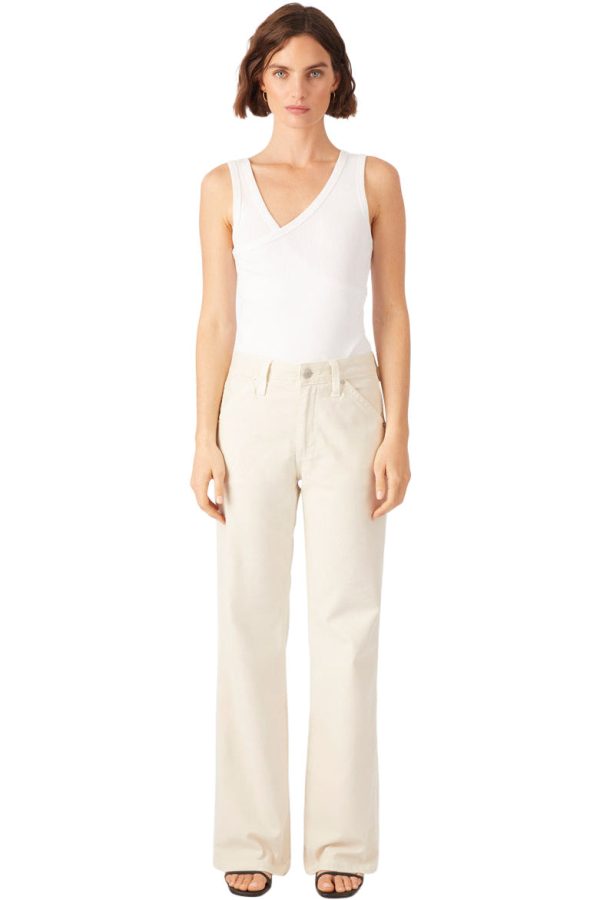 AMO Denim Lois Trouser in Bone Online Hot Sale