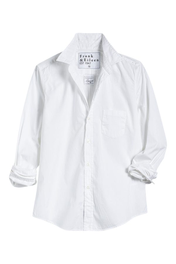 Frank & Eileen Barry Long Sleeve Shirt in White on Sale