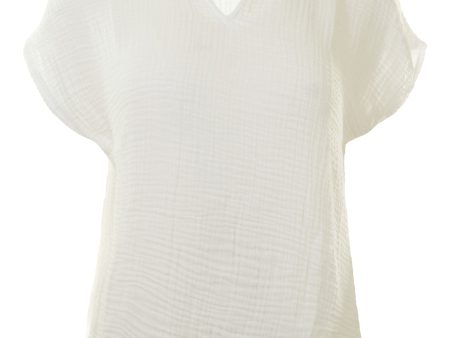 Michael Stars Naomi Split Neck Gauze Top on Sale