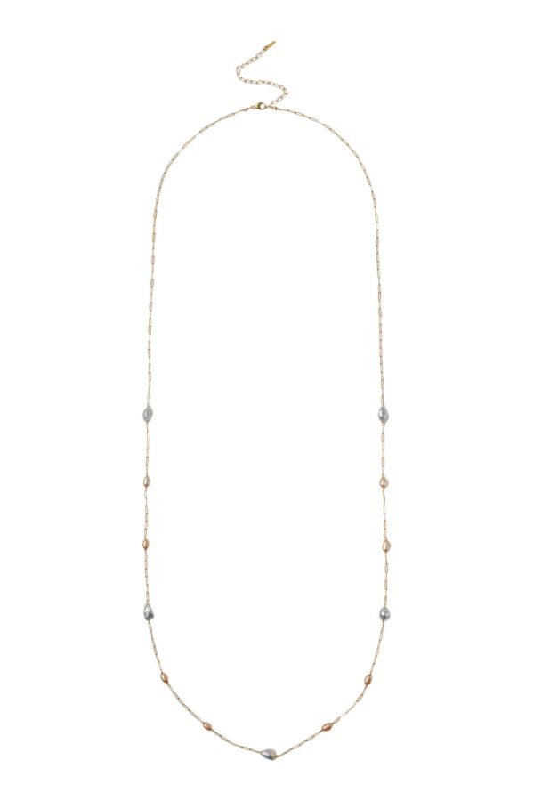 Chan Luu Beaded Neklace in Champagne Pearl Mix Cheap