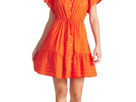 Trovata Birds of Paradis Iris Dress in Tomato Dot Fashion