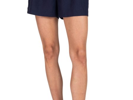 ATM Linen Pleated Shorts in Ink Discount