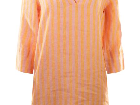 Trovata Birds of Paradis Lucca Shift Dress in Creamsicle Stripe Sale