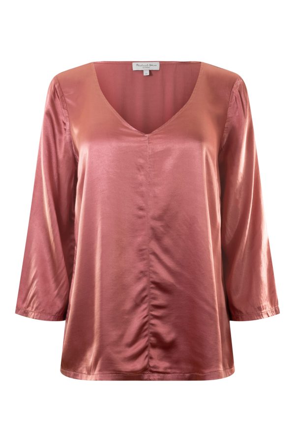 Michael Stars Cobie V-Neck Satin Top For Discount