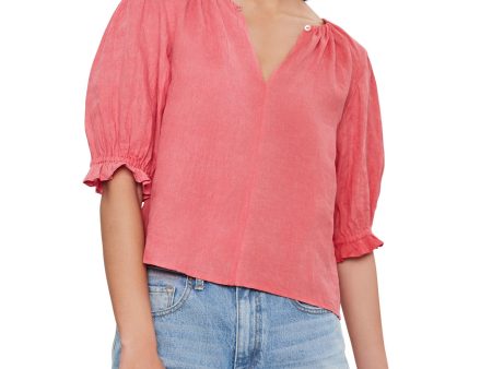 Velvet Celine Woven Linen Top Cheap