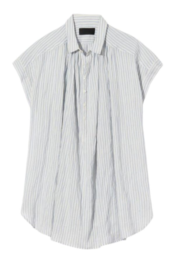 Nili Lotan Normandy Blouse in Ivory Blue Stripes Cheap