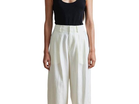 Apiece Apart Bari Crop Trousers in Cream Discount