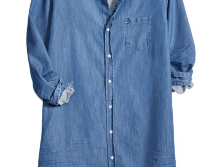 Frank & Eileen Mary Classic Shirtdress in Vintage Stonewashed Indigo Hot on Sale