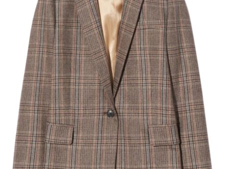 Nili Lotan Diane Blazer in Sand Plaid Online Sale